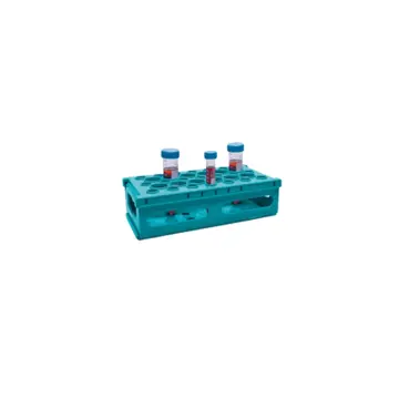 ISOLAB  Tüp Standı - Katlanabilir - 21&12 Delik - 15 & 50 Ml Tüpler İçin - Mavi
