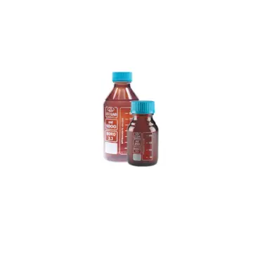 ISOLAB  Şişe - Borosilikat Cam - Amber - Vidalı Kapaklı - 5000 Ml