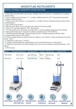 Weightlab WN-AP550 Isıtıcılı Manyetik Karıştırıcı - 20 L