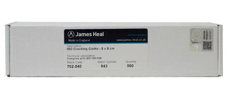 James Heal 702‑540 Crocking Cloth (5×5 cm) | Sürtünme Test Kumaşı Kesik