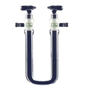 ISOLAB  Kurutma Tüpü - U Şekilli - Musluklu - Çap 13 Mm - Dişi Şilif : Ns 14/23 - 100 Mm