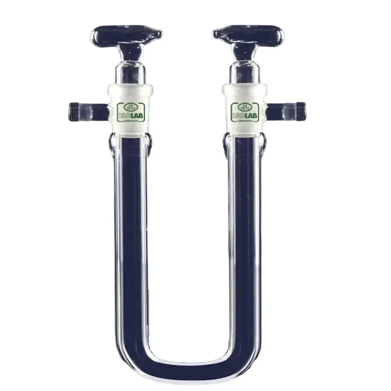 ISOLAB  Kurutma Tüpü - U Şekilli - Musluklu - Çap 13 Mm - Dişi Şilif : Ns 14/23 - 130 Mm