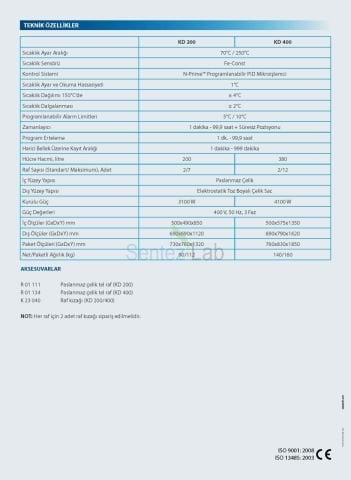 NÜVE KD 200 Fırın 70... 250 °C / 193 L