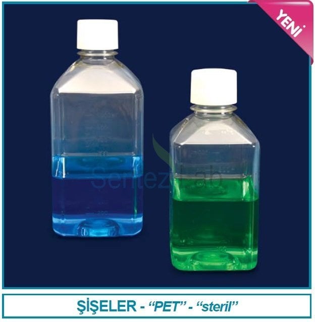 İSOLAB 061.19.125 (061.09.125) şişe - PET - steril - 125 ml (40 adet)