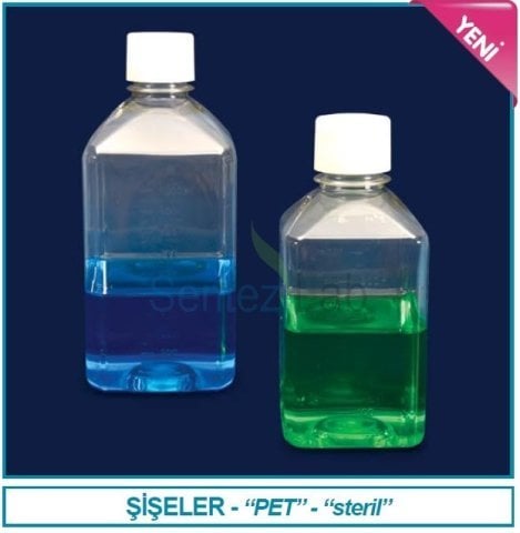 İSOLAB 061.19.250 (061.09.250) şişe - PET - steril - 250 ml (45adet)