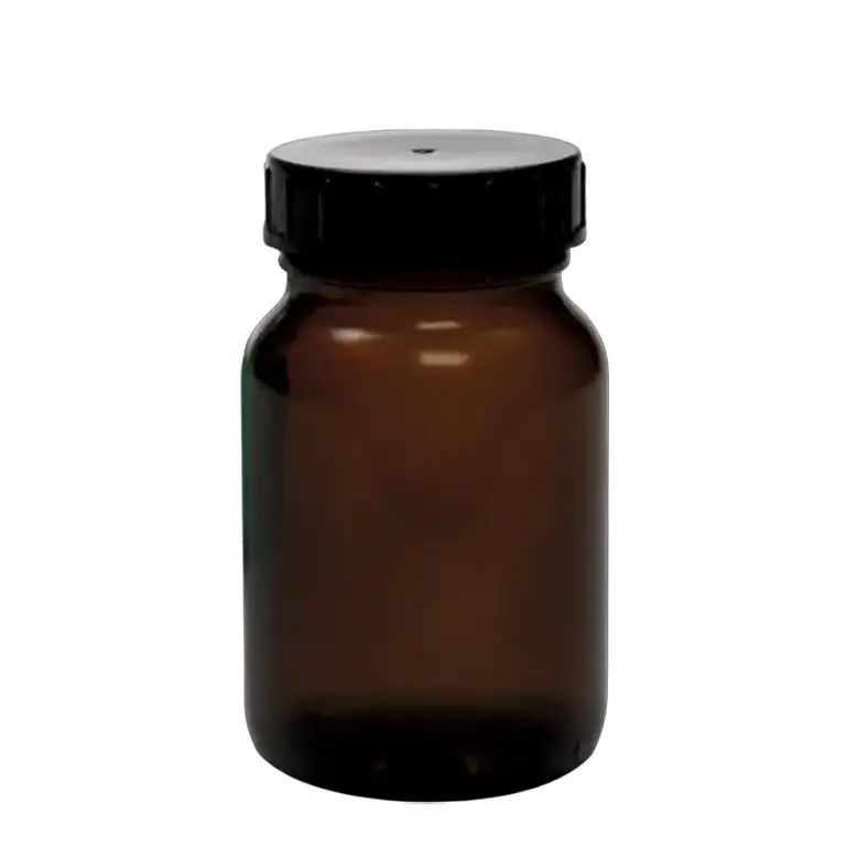ISOLAB  Şişe - Geniş Boyunlu - Nötr Cam - Amber - 250 Ml - Gl 55