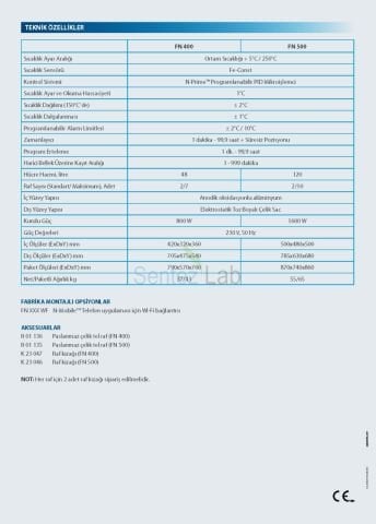 NÜVE FN 400 Kuru Hava Sterilizatörü Ortam Sıcaklığı +70... 250 °C / 44 L