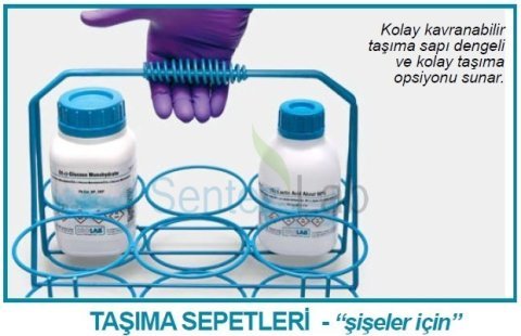 İSOLAB 062.66.500 şişe sepeti - tel - 500 ml şişeler için