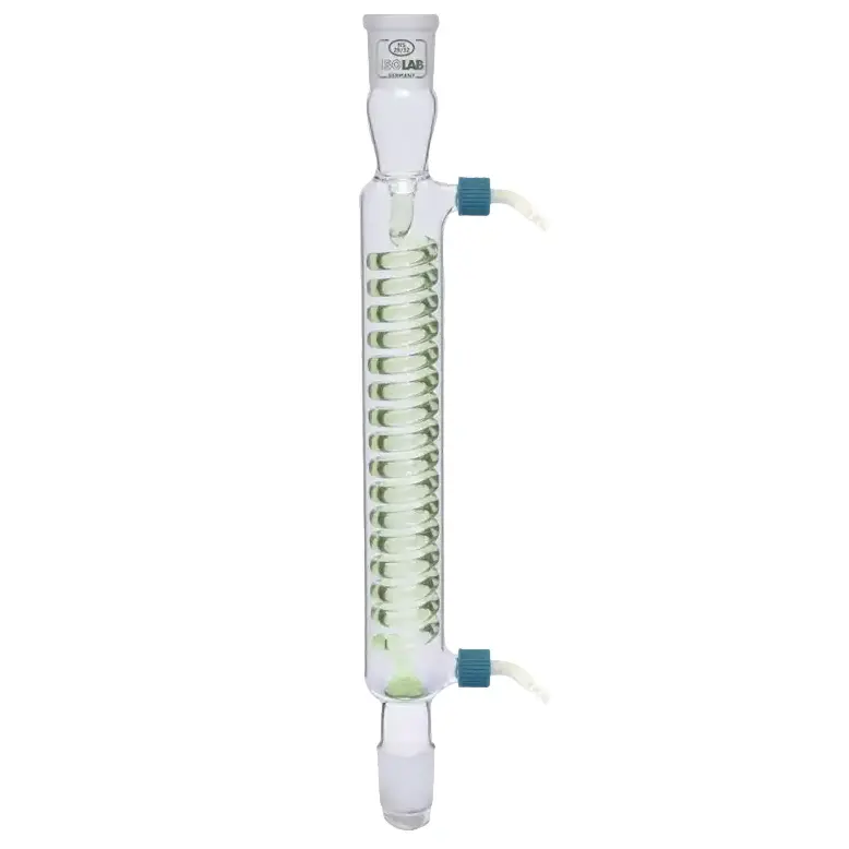 ISOLAB  Soğutucu - Spiralli - 160 Mm - Dişi Şilif : Ns 14/23 - Erkek Şilif : Ns 14/23 - Cam Yan Kol