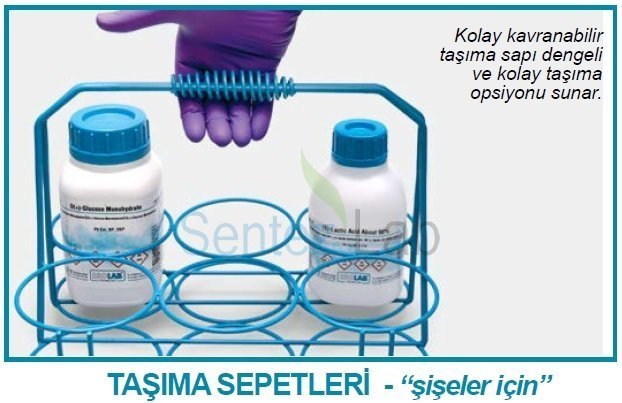 İSOLAB 062.66.902 şişe sepeti - tel - 2500 ml şişeler için