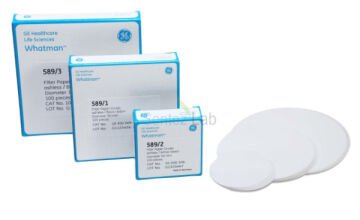 Whatman 589/3 Külsüz Filtre Kağıdı 125 mm – Mavi Bantlı (100 Adet)