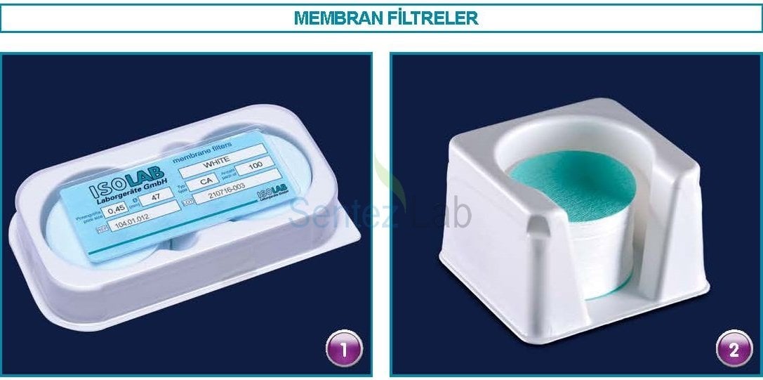 ISOLAB 104.01.013 cam elyaf filtre - 47 mm - 50C - 100 adet