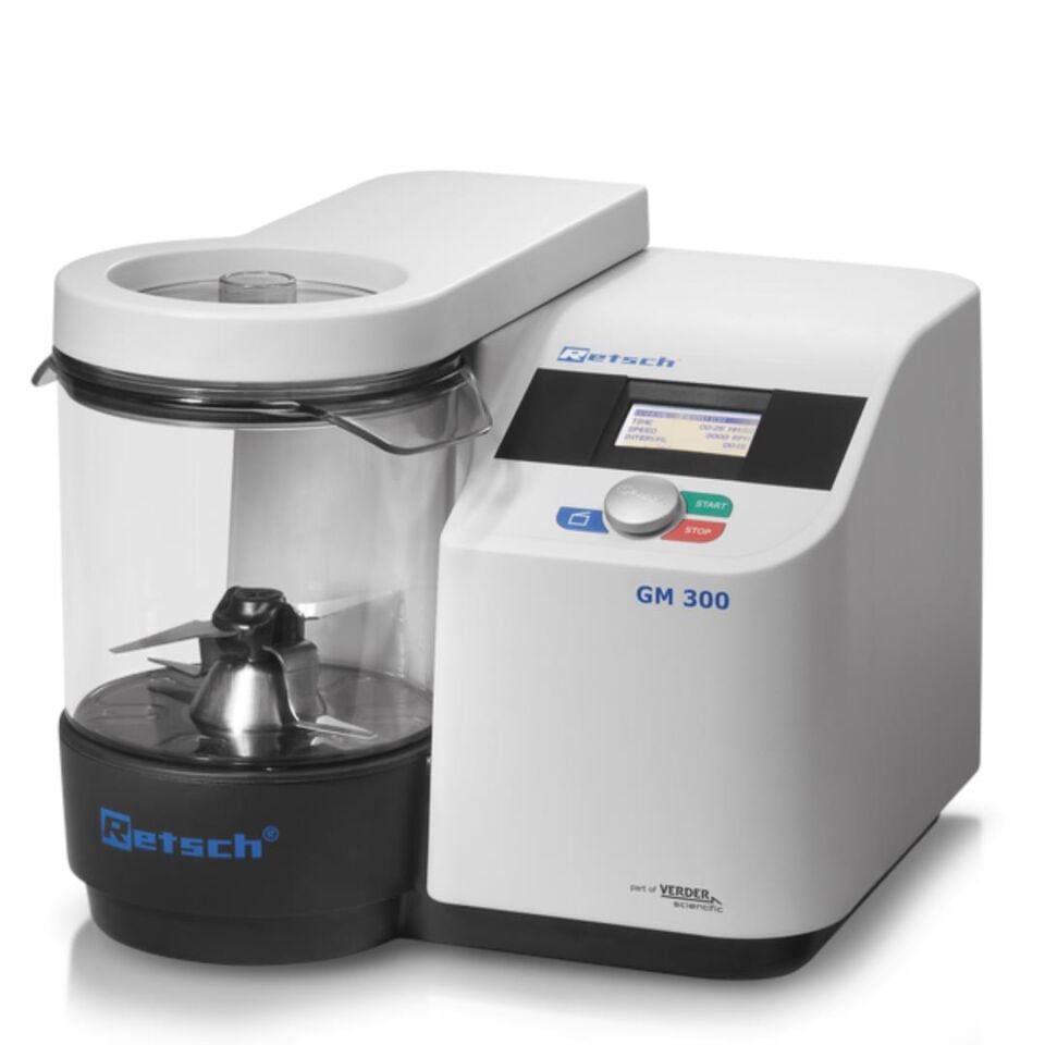RETSCH GRINDOMIX GM 300 Bıçaklı Öğütücü - ~130 mm giriş, < 300 µm çıkış