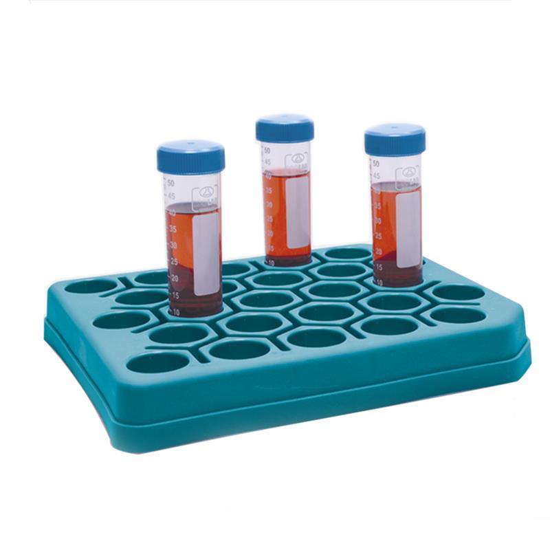 ISOLAB 078.06.015 Tüp Standı 15 mL Mavi | Bas Bırak 25’li Tüp Rafı