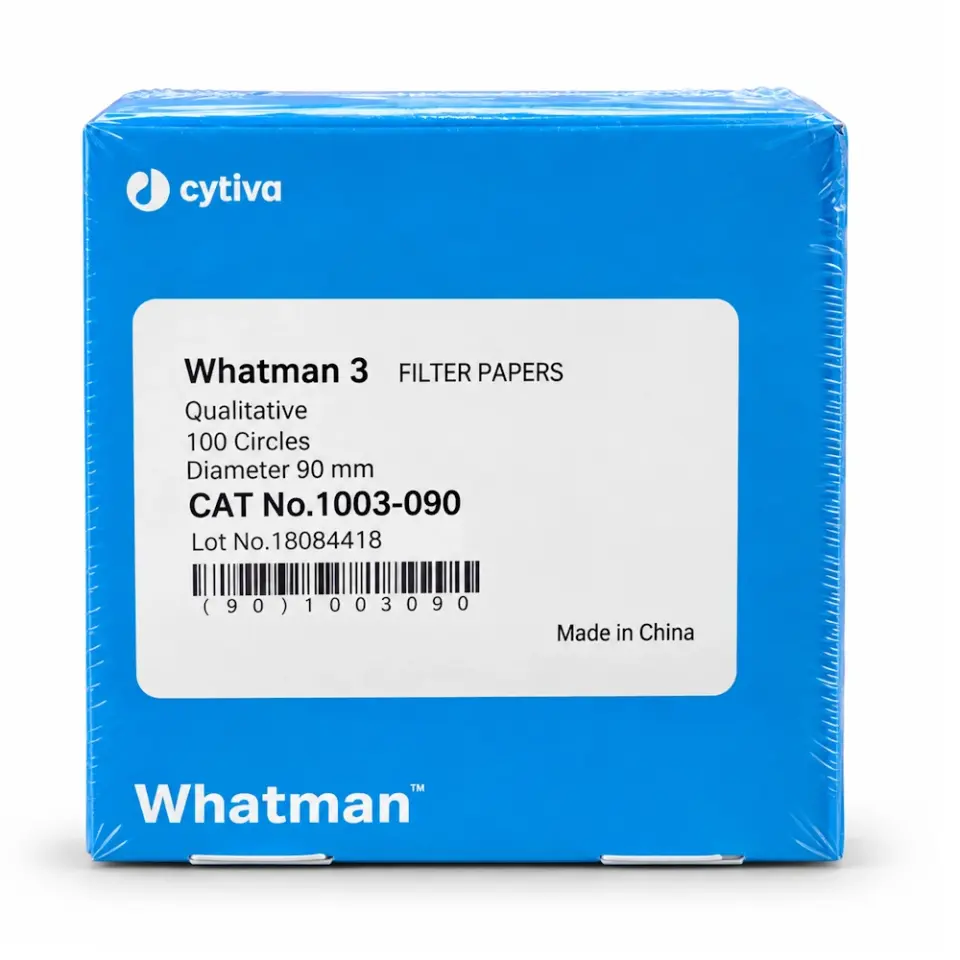 Whatman™ 1003-090 Grade 3 Qualitative Filter Paper, Diameter: 9cm, Pore Size: 6µm (Pack of 100)