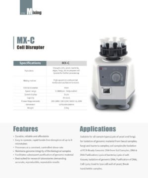 DLAB MX-C Hücre Parçalayıcı 8x2 mL 3000 rpm Ayarlı