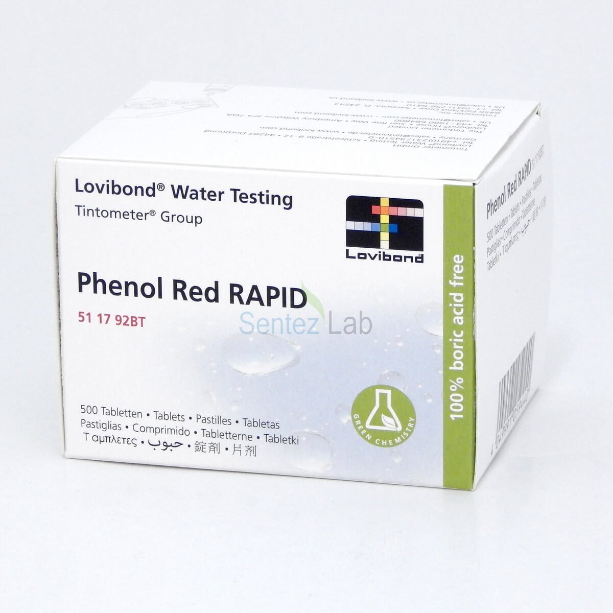 Lovibond Phenol Red pH RAPID Test Tableti 500 Adet 500 Adet