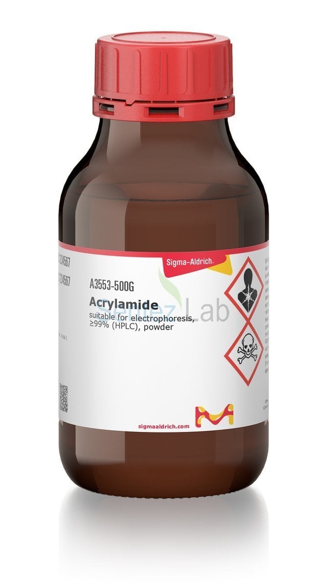 Sigma Aldrich A3553 Acrylamide suitable for electrophoresis, ≥99% (HPLC), powder Cas 100 gr