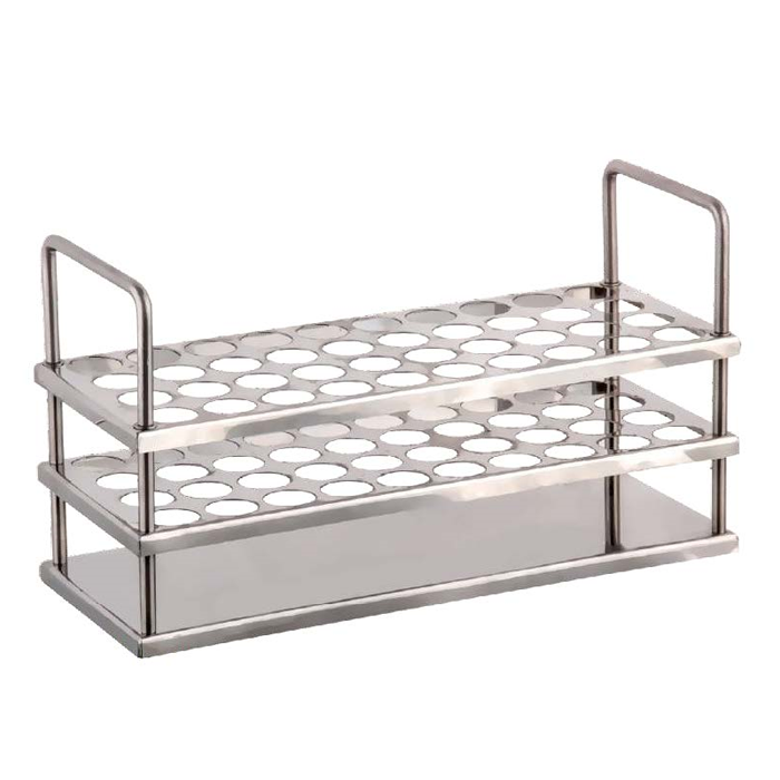 Tüp Standı, Paslanmaz 4 x 10 - Tube Rack - 40 Tüp Kapasiteli 20mm