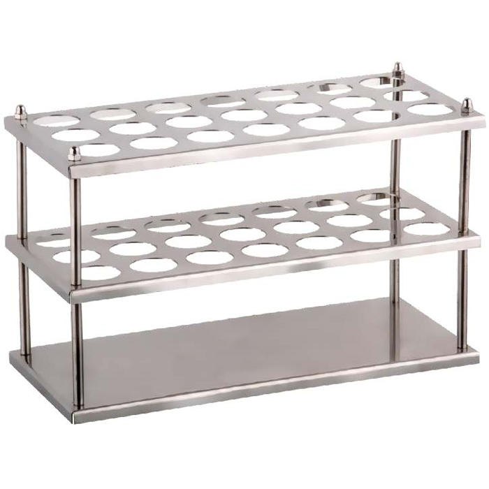 Tüp Standı, (butyrometre) Paslanmaz 3 x 7 - Tube Rack - 21 Tüp Kapasiteli 27mm
