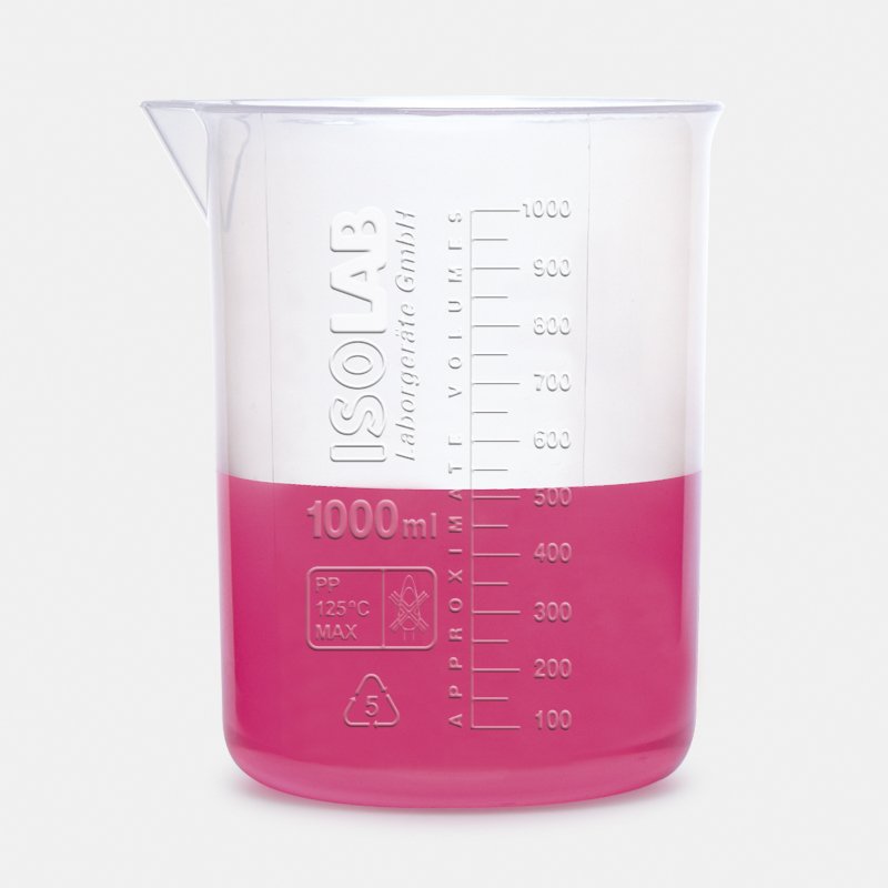 ISOLAB Beher - P.P - Kısa Form - Kabartma Skala - 2000 ml / 1 Adet