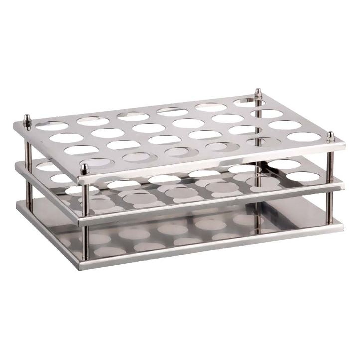 Tüp Standı, (falkon) Paslanmaz 4 x 6 - Tube Rack - 24 Tüp Kapasiteli 30mm
