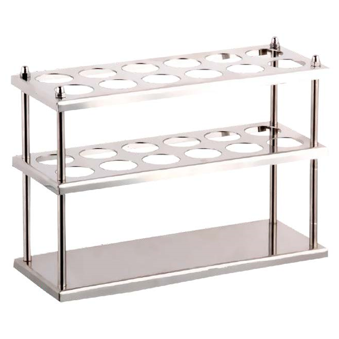 Tüp Standı, (butyrometre) Paslanmaz 2 x 6 - Tube Rack - 12 Tüp Kapasiteli 27mm