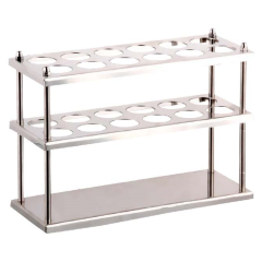 Tüp Standı, (butyrometre) Paslanmaz 2 x 6 - Tube Rack - 12 Tüp Kapasiteli 27mm