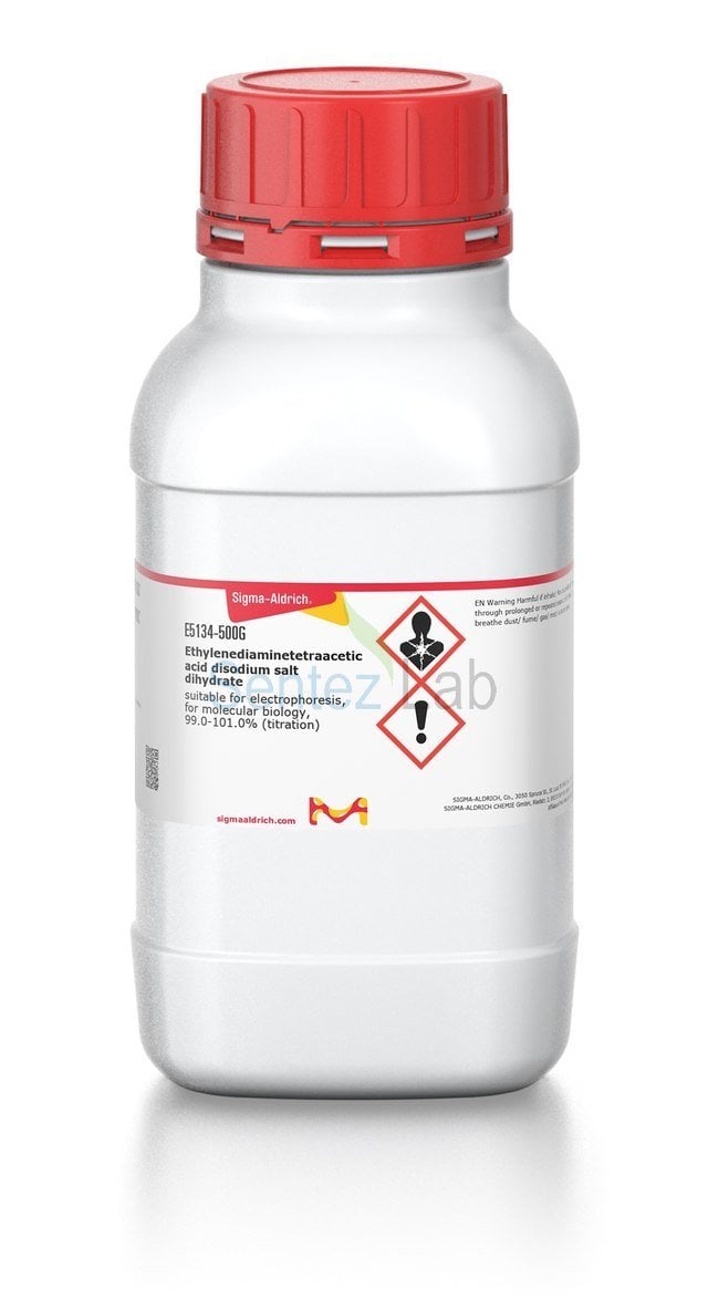 Sigma Aldrich Ethylenediaminetetraacetic acid disodium salt dihydrate suitable for electrophoresis, for molecular biology, 99.0-101.0% (titration) Cas 6381-92-6  500 gr