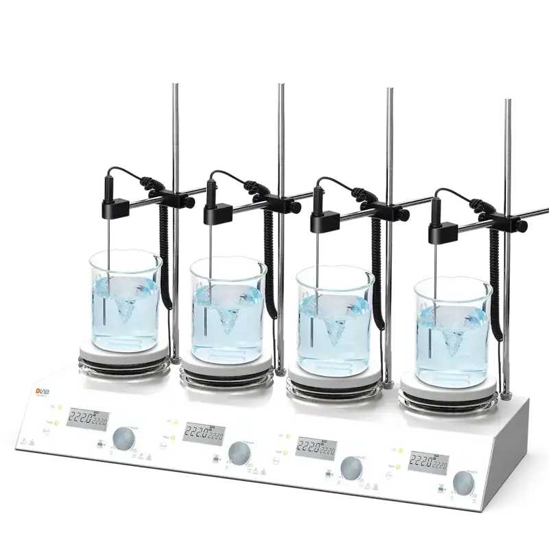 DLAB MS-H280-S4 4 Bölmeli Isıtıcılı Manyetik Karıştırıcı  4×3 L - Sıcaklık Probu ile