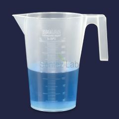 ISOLAB Beher - Kulplu - P.P - Kısa Form - Kabartma Skala - 3000 ml / 120 °C Sıcaklık Dayanımı / 1 Adet