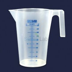 ISOLAB Beher Kulplu P.P Kısa Form Mavi Skala 3000 ml