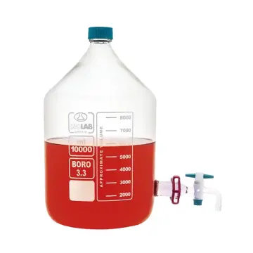 ISOLAB  Bidon - Borosilikat Cam - Şeffaf - Musluklu - 5 Litre