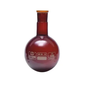 ISOLAB  Balon - Dibi Yuvarlak - Amber - Şilifli - 50 Ml - Ns29/32