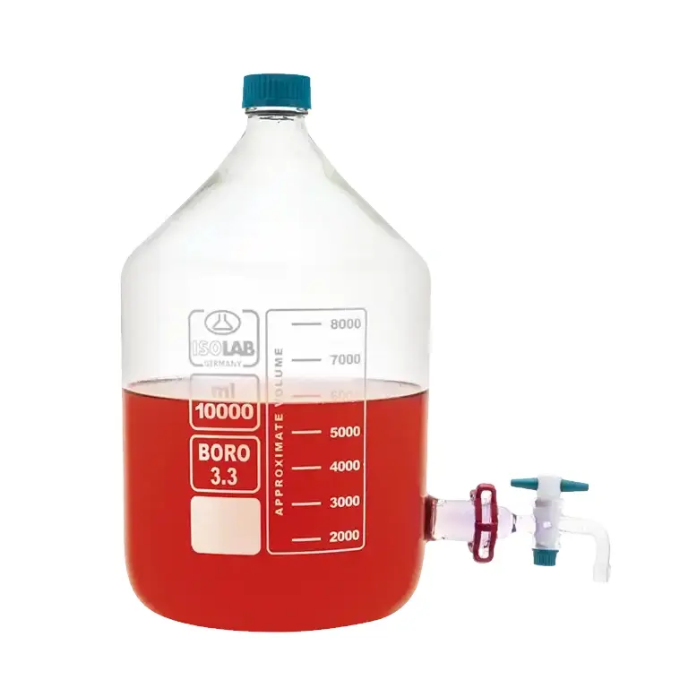 ISOLAB  Bidon - Borosilikat Cam - Şeffaf - Musluklu - 20 Litre