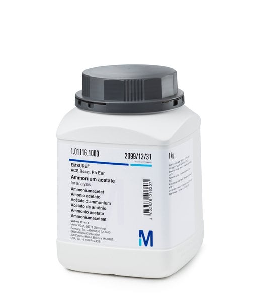 MERCK 101145 Ammonium chloride for analysis EMSURE ACS,ISO,Reag. Ph Eur. CAS No. 12125-02-9, EC Number 235-186-4.