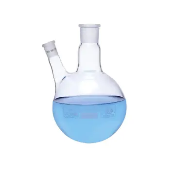 ISOLAB  Balon - Dibi Yuvarlak - 2 Boyunlu - Yan Dişi Şilif - Merkez Boyun : Ns 24/29 - Yan Dişi Şilif : Ns 14/ 23 - 500 Ml