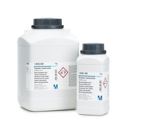 MERCK 106498 Sodium hydroxide pellets for analysis EMSURE® ISO. CAS No. 1310-73-2, EC Number 215-185-5