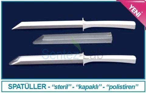 İSOLAB 037.36.001 spatül - P.S - kapaklı - steril