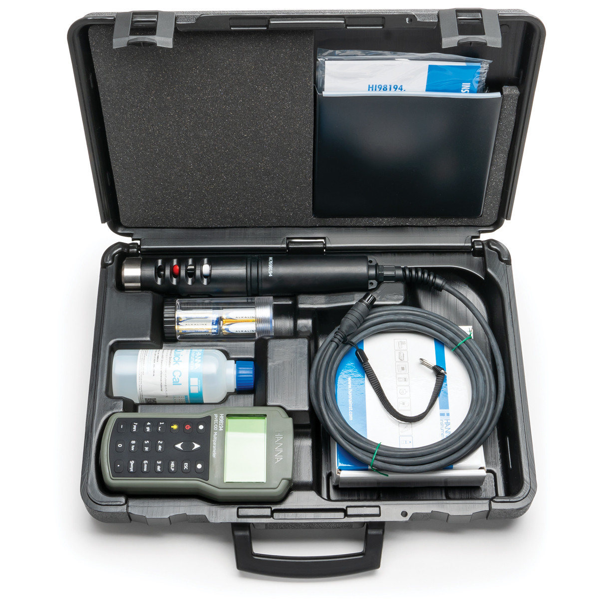 HANNA HI98194 Multiparametre Ölçer pH / ORP / EC / TDS / Tuzluluk / DO / Basınç / Sıcaklık Su Geçirmez Ölçüm Cihazı 4 m Kablo ile