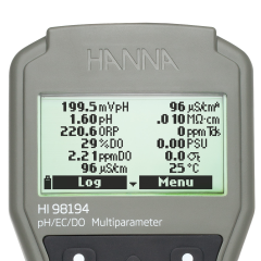 HANNA HI98194 Multiparametre Ölçer pH / ORP / EC / TDS / Tuzluluk / DO / Basınç / Sıcaklık Su Geçirmez Ölçüm Cihazı 4 m Kablo ile