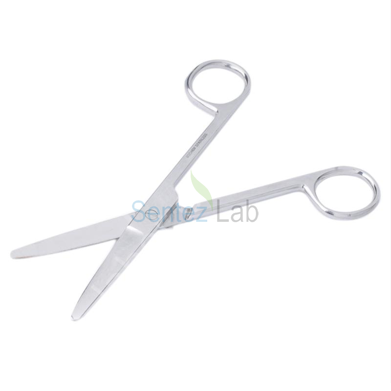 İSOLAB 048.23.130 makas - laboratuar için - küt/küt - 130 mm