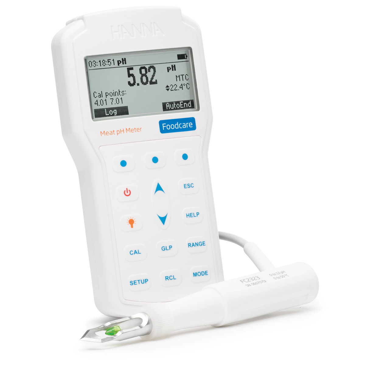 HANNA HI98163 Et pH Metresi FSMA Onaylı   -2.0 pH... +20.0 pH