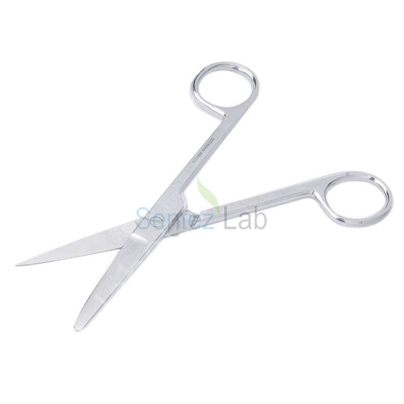 İSOLAB 048.24.130 makas - laboratuar için - küt/sivri - 130 mm