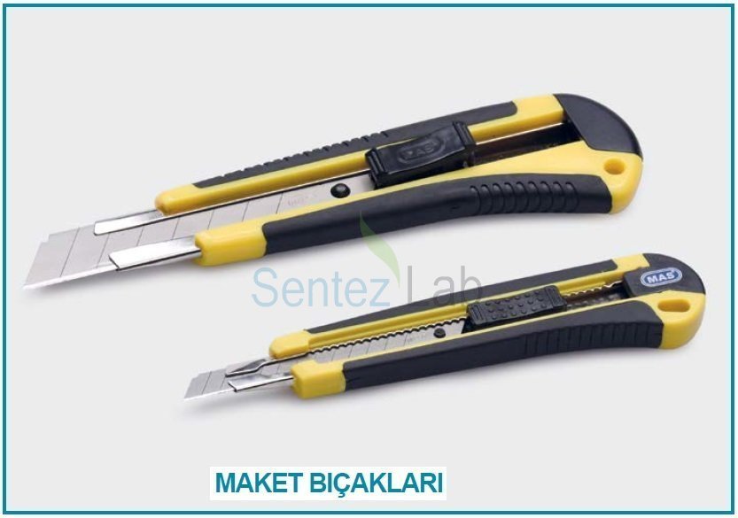 İSOLAB 048.06.001 maket bıçağı - 9 mm bıçak ağzı Falçata
