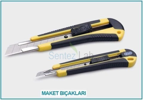 İSOLAB 048.06.001 maket bıçağı - 9 mm bıçak ağzı Falçata