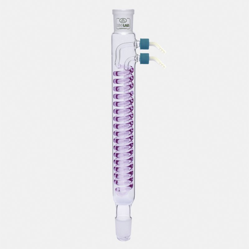 İSOLAB 033.18.403 soğutucu - dimroth - 400 mm - dişi şilif : NS 29/32 - erkek şilif : NS 29/32 - P.P yan kol