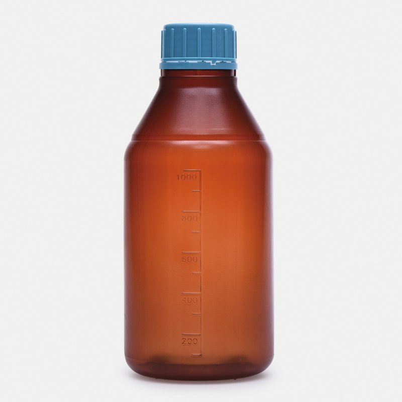 İSOLAB 061.17.250 şişe - ISO - vida kapaklı - orta boyun - P.P - amber - 250ml (100 adet)