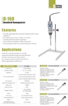 DLAB D-160 Homojenizatör Set 1 - 8.000–30.000 rpm
