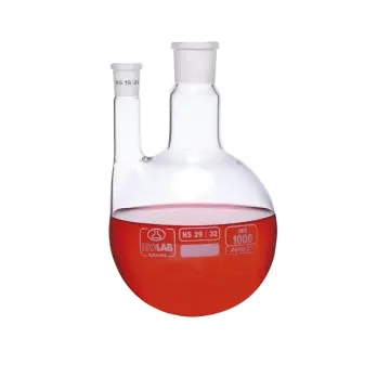 ISOLAB  Balon - Dibi Yuvarlak - 2 Boyunlu - Paralel Yan Boyun - Merkez Boyun : Ns 29/32 - Yan Dişi Şilif : Ns 29/32 - 250 Ml